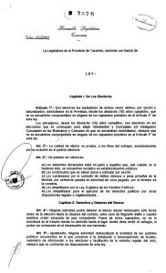 Ley Electoral (7876 / 2007) - Atlas Electoral de Tucumán