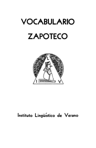 Vocabulario zapoteco del dialecto de Miahuatlán del estado de