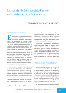 La teoría de la necesidad como referente de la política social