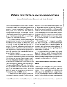 Política monetaria en la economía mexicana