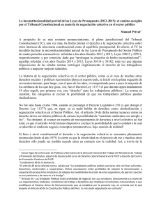 La inconstitucionalidad parcial de las Leyes de Presupuesto (2012