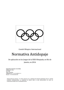 COI Normativa Antidopaje Río 2016