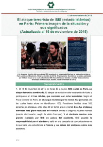 El ataque terrorista de ISIS (estado islámico) en París: Primera