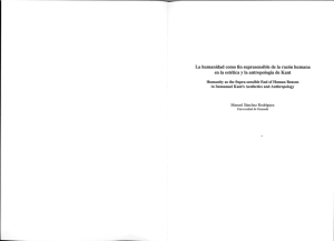 La humanidad como ﬁn suprasensible de la razón humana en la