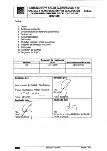 Procedimiento para el nombramiento del/de la Responsable de