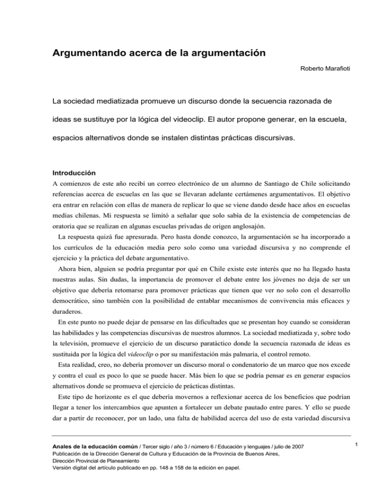 Argumentando Acerca De La Argumentación