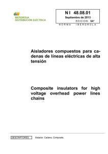 Aisladores compuestos para ca- denas de líneas eléctricas de alta