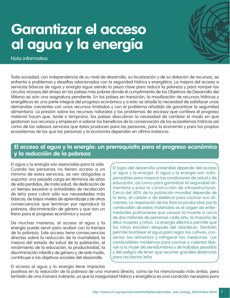 Garantizar El Acceso Al Agua Y La Energía