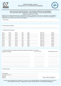 solicitud de certificación - Registro de la Propiedad Inmueble