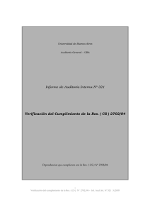 Verificación del Cumplimiento de la Res. CS 2702-04