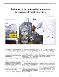 La industria de exportación, impulsora de la competitividad en México