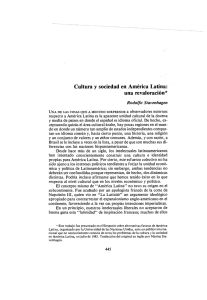 Cultura y sociedad en América Latina: una revaloración* Rodolfo