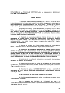 Formación de la Propiedad Territorial en la Jurisdicción de Nirgua