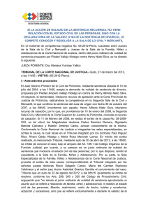 si la acción de nulidad de la sentencia recurrida, no tiene relación