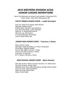2016 WESTERN DIVISION ACDA HONOR CHOIRS REPERTOIRE