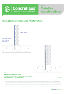 Unión panel pared-fundación / Corte vertical.