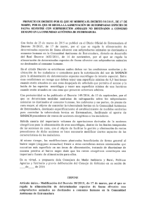 Page 1 PROYECTO DE DECRETO POR EL QUE SE MODIFICA EL