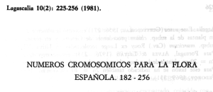 números cromosomicos para la floiu\ española. 182