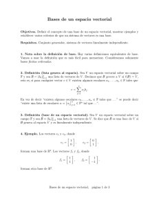 Bases de un espacio vectorial - Apuntes y ejercicios de matemáticas