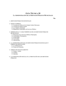 La Administración de los Servicios Públicos Municipales