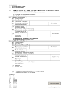 CERTIFICADO DE CAPACIDAD MATRIMONIAL (V&aacute;lido por 6 meses)
