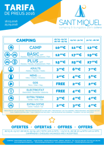 tarifas - Càmping Sant Miquel