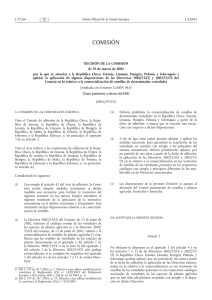 DECISIÓN 2004/297/CE DE LA COMISIÓN, de 29 de marzo de