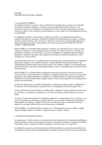 IDEARIO PARTIDO POLÍTICO PERU POSIBLE 1. ¿Por qué PERU