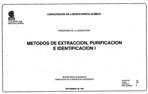 Métodos de extracción, purificación e identificación I