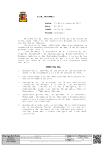 Orden del día del pleno ordinario - Ayuntamiento de Mairena del Alcor