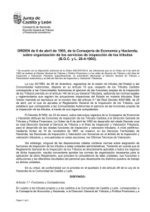 Orden de 6 de abril de 1993 - Tributos de Castilla y León