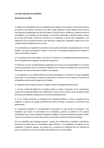 Ley sobre expulsion de españoles 20 de Marzo de 1829 1. Saldrán