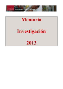 Memoria Investigación 2013