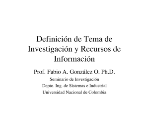 Definición de Tema de Investigación y Recursos de Información