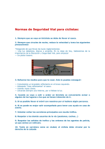 Normas de Seguridad Vial para ciclistas: