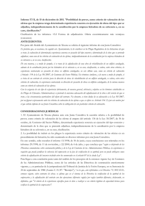 Informe 17/11, de 15 de diciembre de 2011. "Posibilidad de prever