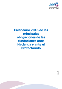 Calendario 2016 de las principales obligaciones de las fundaciones