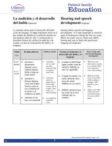 La audición y el desarrollo del habla(Spanish) Hearing and speech