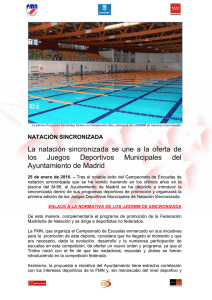 natación sincronizada - Federación Madrileña de Natación