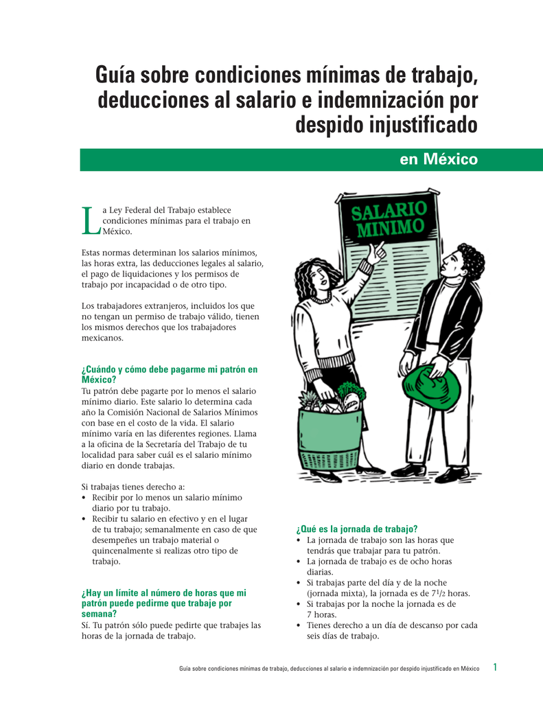 Prestaciones Minimas De Ley Federal Del Trabajo Ley