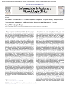 Neumonía neumocócica: cambios epidemiológicos, diagnósticos y
