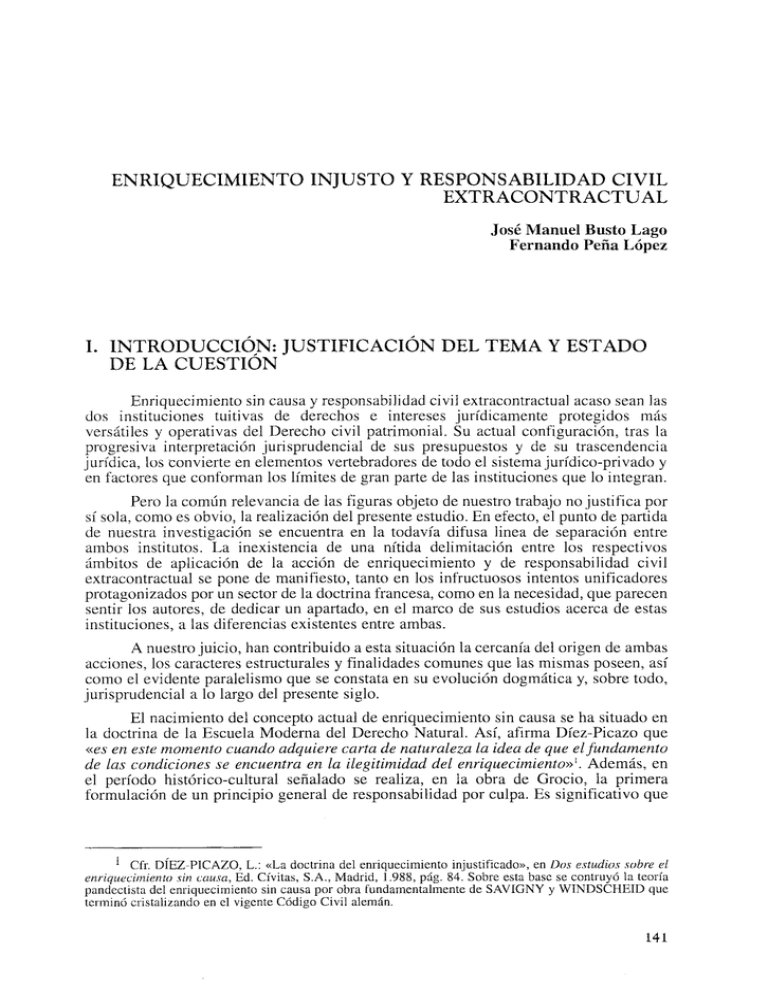 Enriquecimiento Injusto Y Responsabilidad Civil Extracontractual