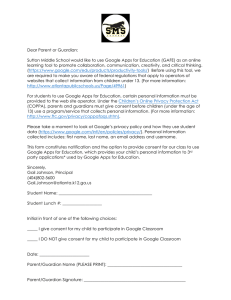 Sutton Middle School would like to use Google Apps for Education