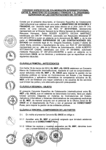 Interinstitucional que celebran de una parte el MINISTERIO DE