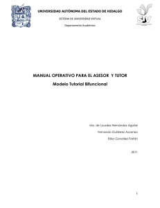MANUAL OPERATIVO PARA EL ASESOR Y TUTOR Modelo