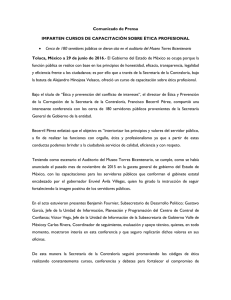 Comunicado de Prensa IMPARTEN CURSOS DE CAPACITACIÓN