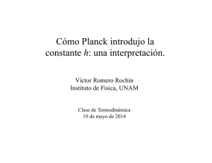 Cómo Planck introdujo la constante h: una interpretación.