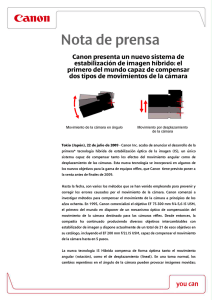 Nuevo Sistema Canon de Estabilización de Imagen Híbrido