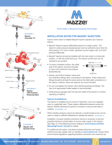 Installation Notes for Mazzei Injectors