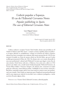 L`edició popular a Espanya. El cas de l`Editorial Cervantes